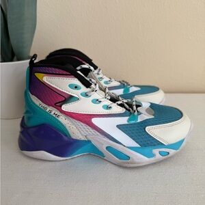 VITIKE This Is Me 80’s Style Teal Colorful High Top Athletic Sneakers